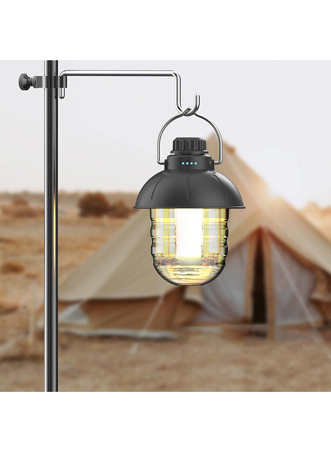 Multifunctional Outdoor Metal Handle Retro Lantern Camping Rechargeable Portable Tent Light Stepless Dimming Fishing Travel Lighting Equipment Greem - Image 5