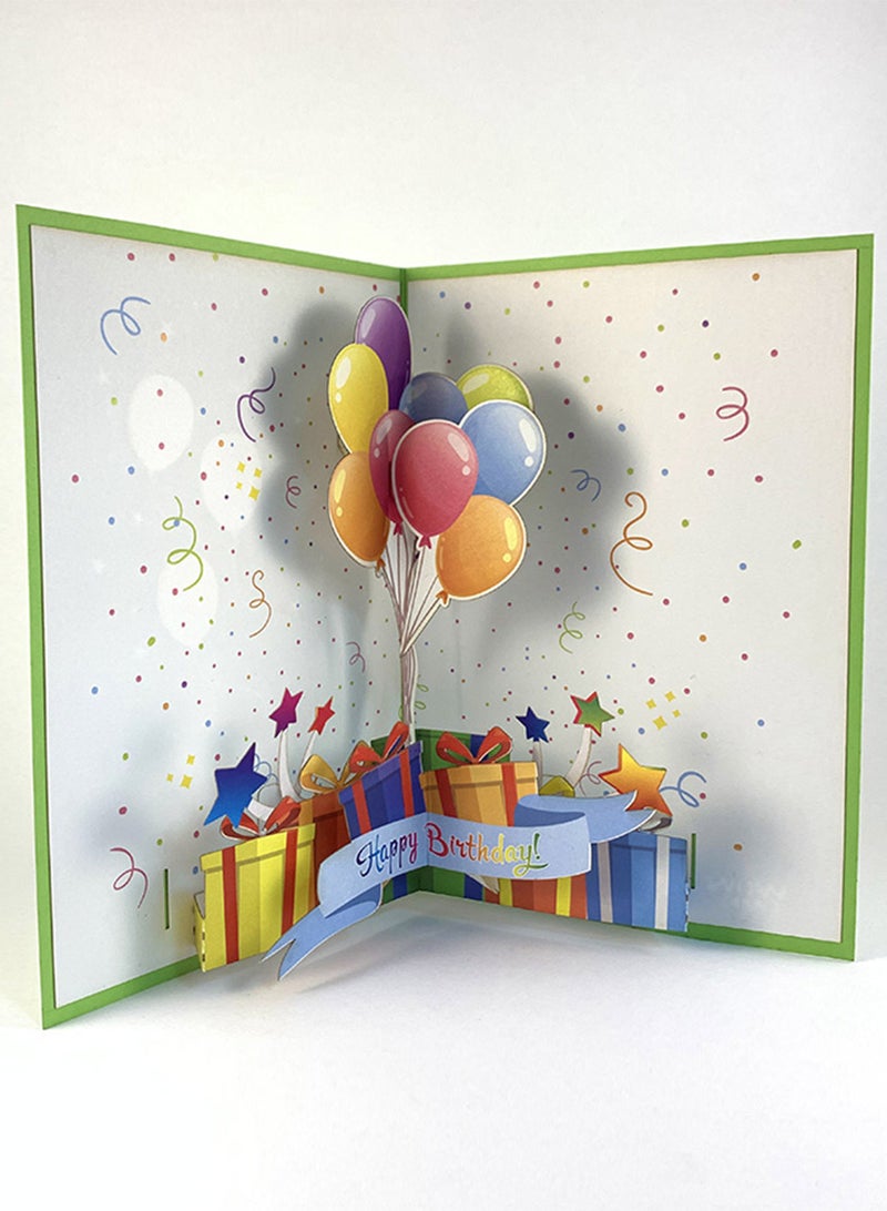 Wow Cards Happy Birthday Greeting Card with 3D Balloons and Gifts - Image 1