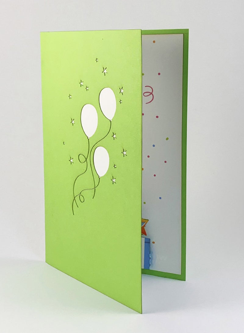 Wow Cards Happy Birthday Greeting Card with 3D Balloons and Gifts - Image 2