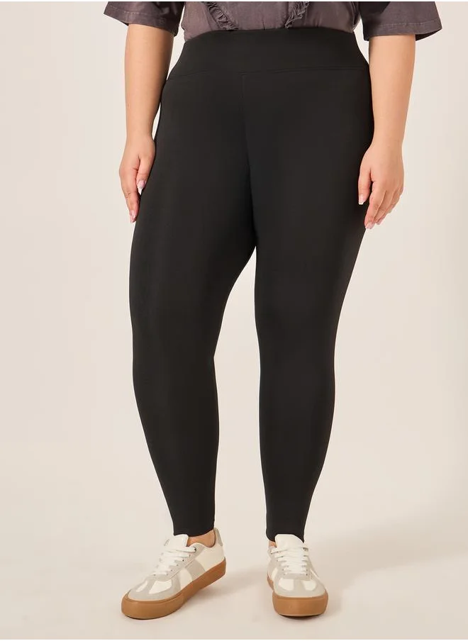 Styli Plus Size Wide Elasticated Waistband Leggings