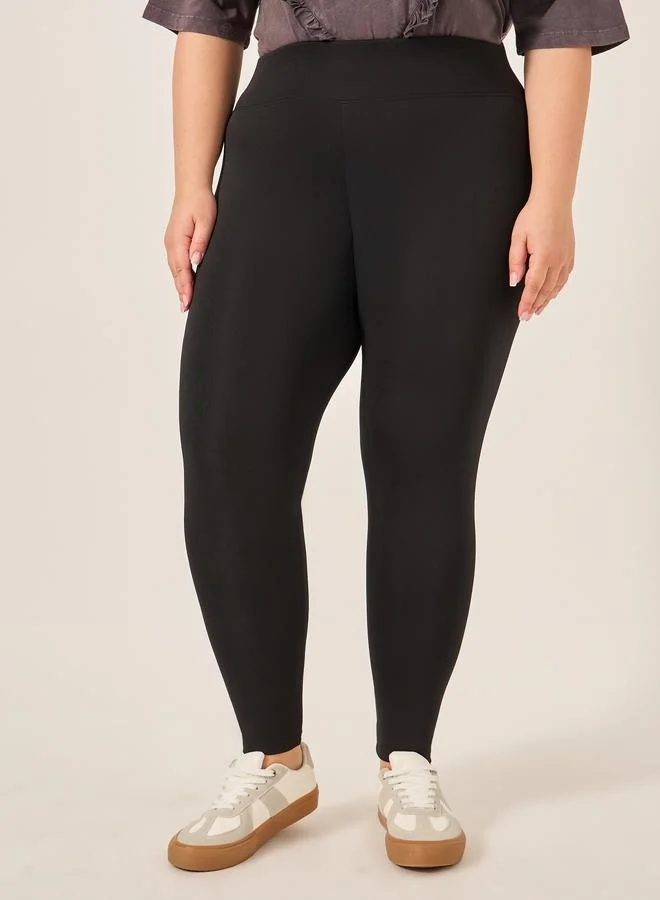 Styli Styli Plus Size Wide Elasticated Waistband Leggings