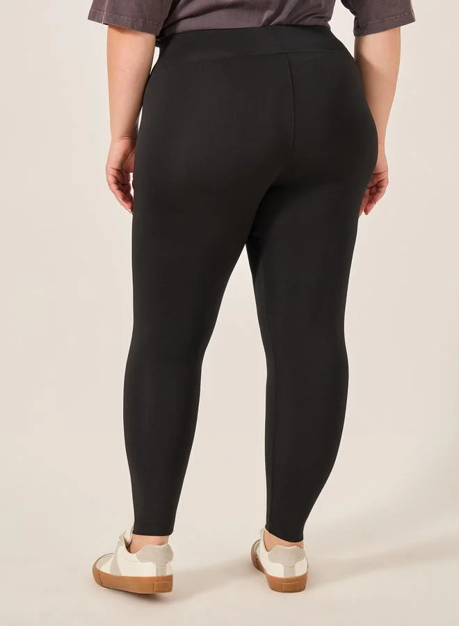 Styli Styli Plus Size Wide Elasticated Waistband Leggings