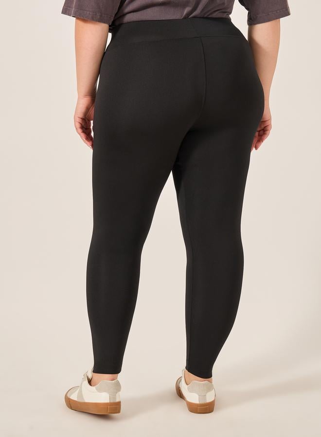 Styli Styli Plus Size Wide Elasticated Waistband Leggings  - Image 4