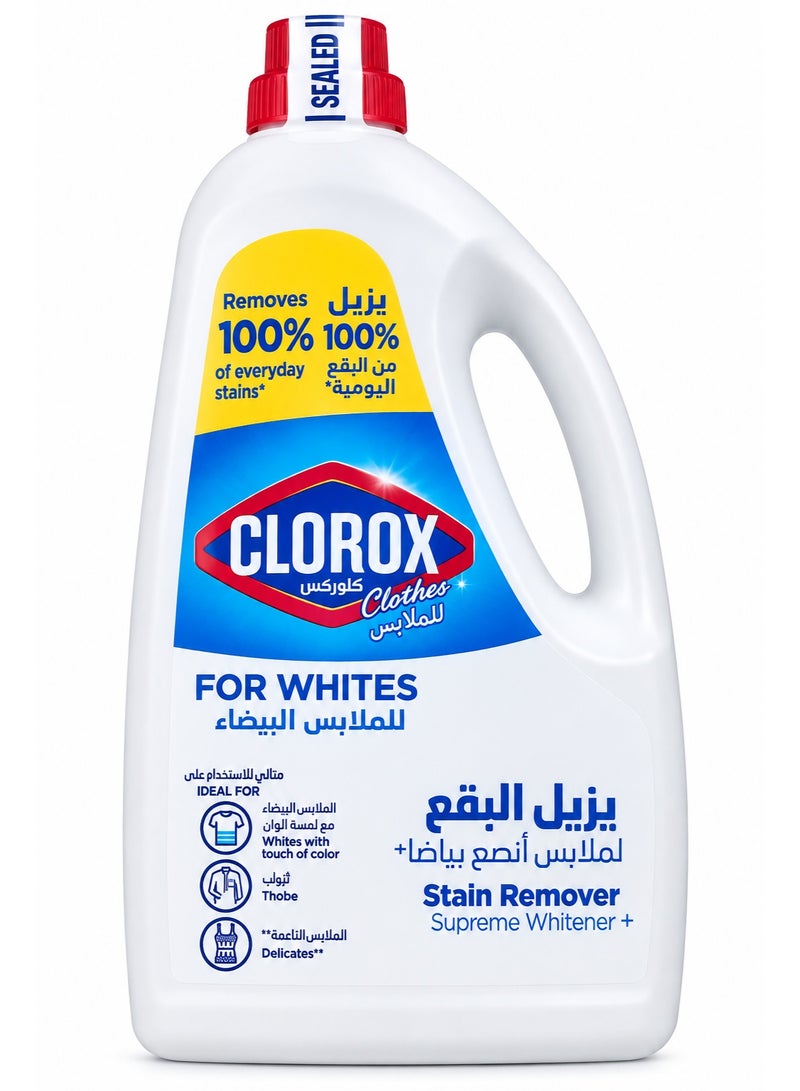 Clorox Liquid Stain Remover for White Clothes, Color Enhancing, Superior Stain Removal, 1.8 L - Image 1