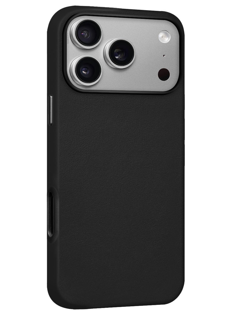 CATANES Premium Leather Case for iPhone 17 Pro – Shockproof, Waterproof, Matte Finish, Anti-Slip, Slim Fit - Black - Image 2