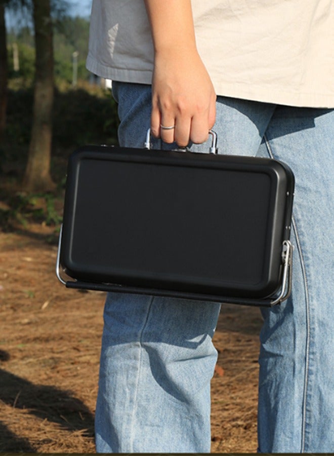 شاربدو شواية فحم شواء محمولة من الفولاذ المقاوم للصدأ قابلة للطي للسفر - أسود، خفيفة الوزن، قابلة للطي - للتخييم، النزهة، الهواء الطلق - Image 4