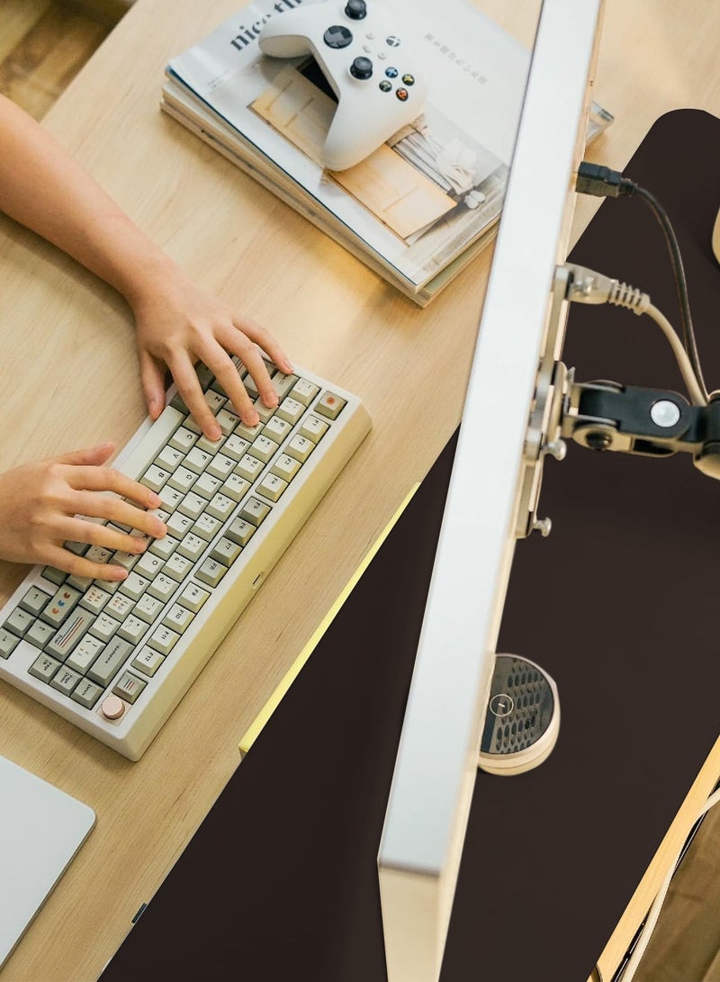 حامل شاشة شفاف من خشب الأكريليك قابل للتعديل بارتفاعين، حامل شاشة تلفزيون، حامل كمبيوتر، رف تخزين سطح المكتب، رف تخزين سطح المكتب مع منظم لوحة المفاتيح - Image 5