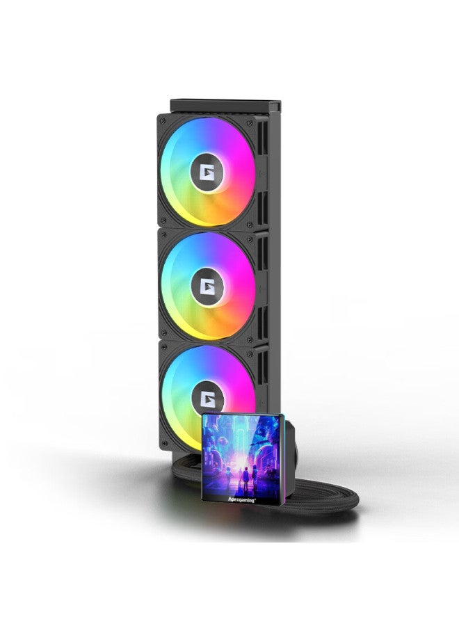 Apexgaming Vaga 360b 360 Liquid Cpu Cooler Argb Black 3.95-inch Ips Lcd Screen Dual-use Magnetic Cooling Head New Release - Image 2