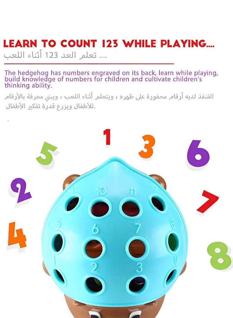 DURKU Toddler Hedgehog Fine Motor Learning Toy for Kids 18+ Months, Sensory Montessori Plaything - Image 4