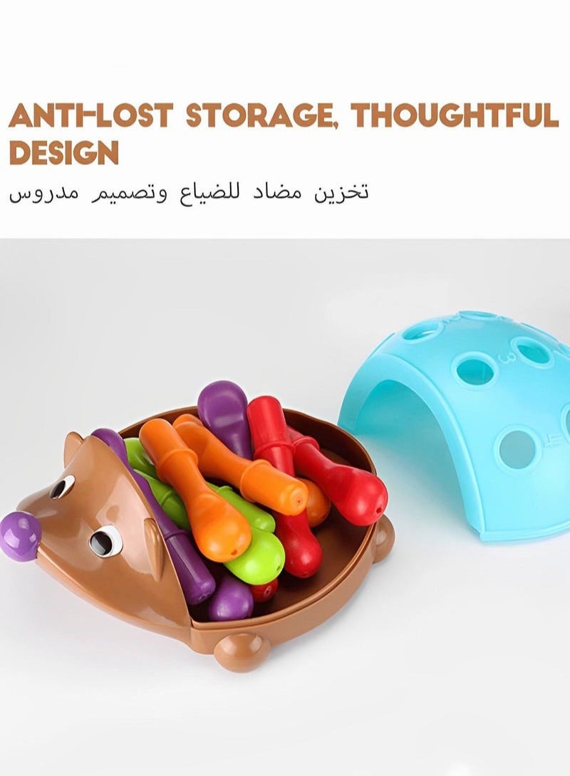 DURKU Toddler Hedgehog Fine Motor Learning Toy for Kids 18+ Months, Sensory Montessori Plaything - Image 5