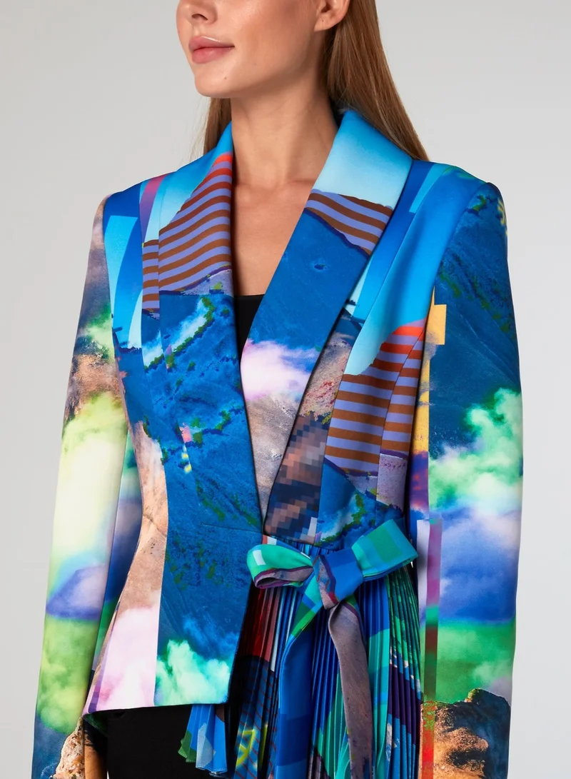 Valery kovalska Glitched Nature Asymmetric Blazer