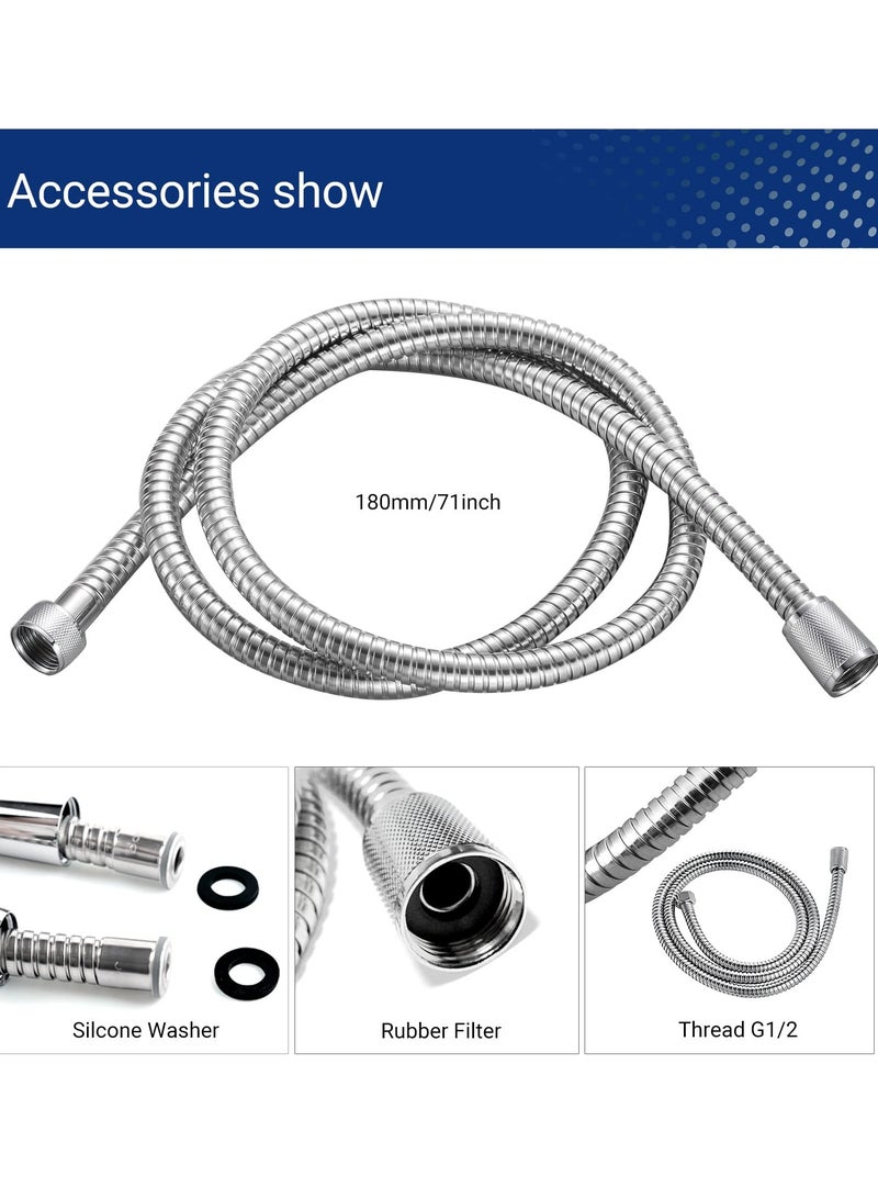 خرطوم الدش 1.8 م، أنبوب الدش المرن من الفولاذ المقاوم للصدأ للدش ومرشة بيدت، الدش اليدوي استبدال الخرطوم