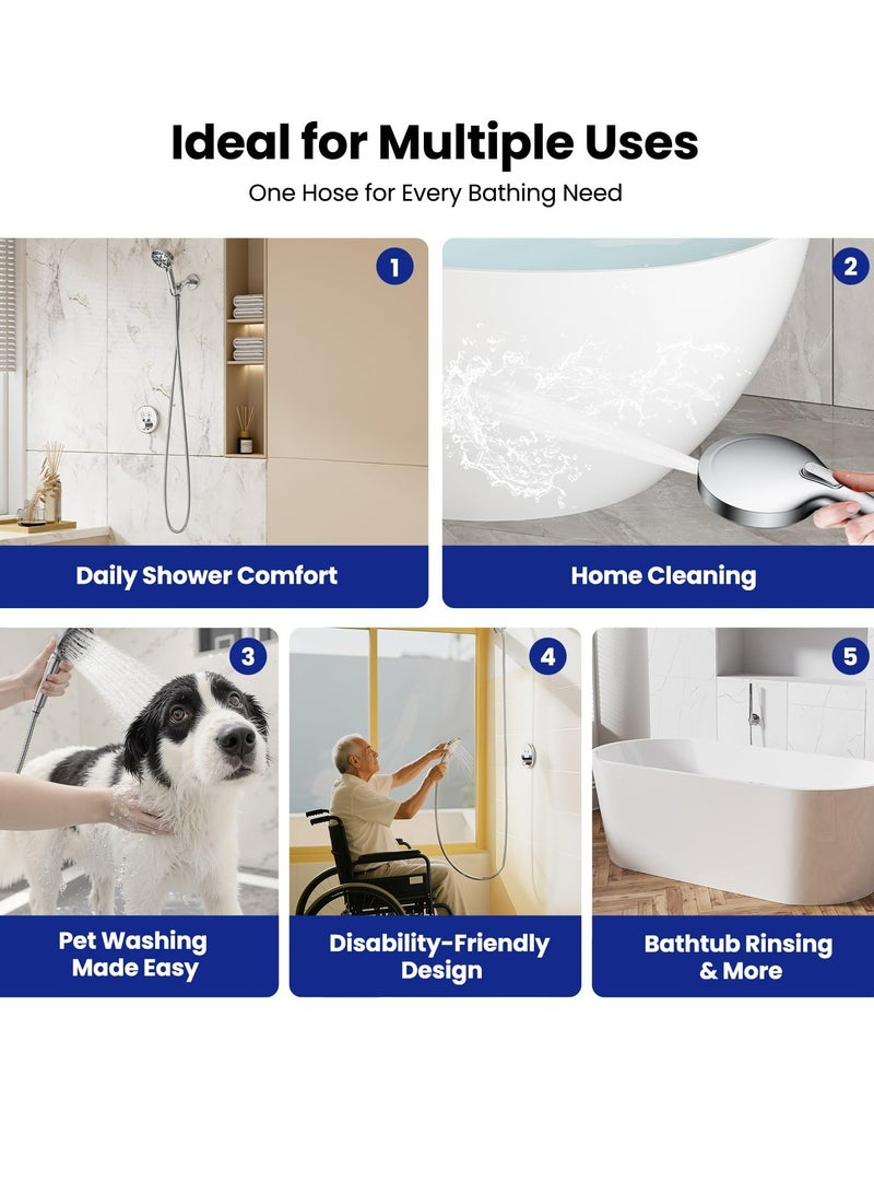 خرطوم الدش 1.8 م، أنبوب الدش المرن من الفولاذ المقاوم للصدأ للدش ومرشة بيدت، الدش اليدوي استبدال الخرطوم