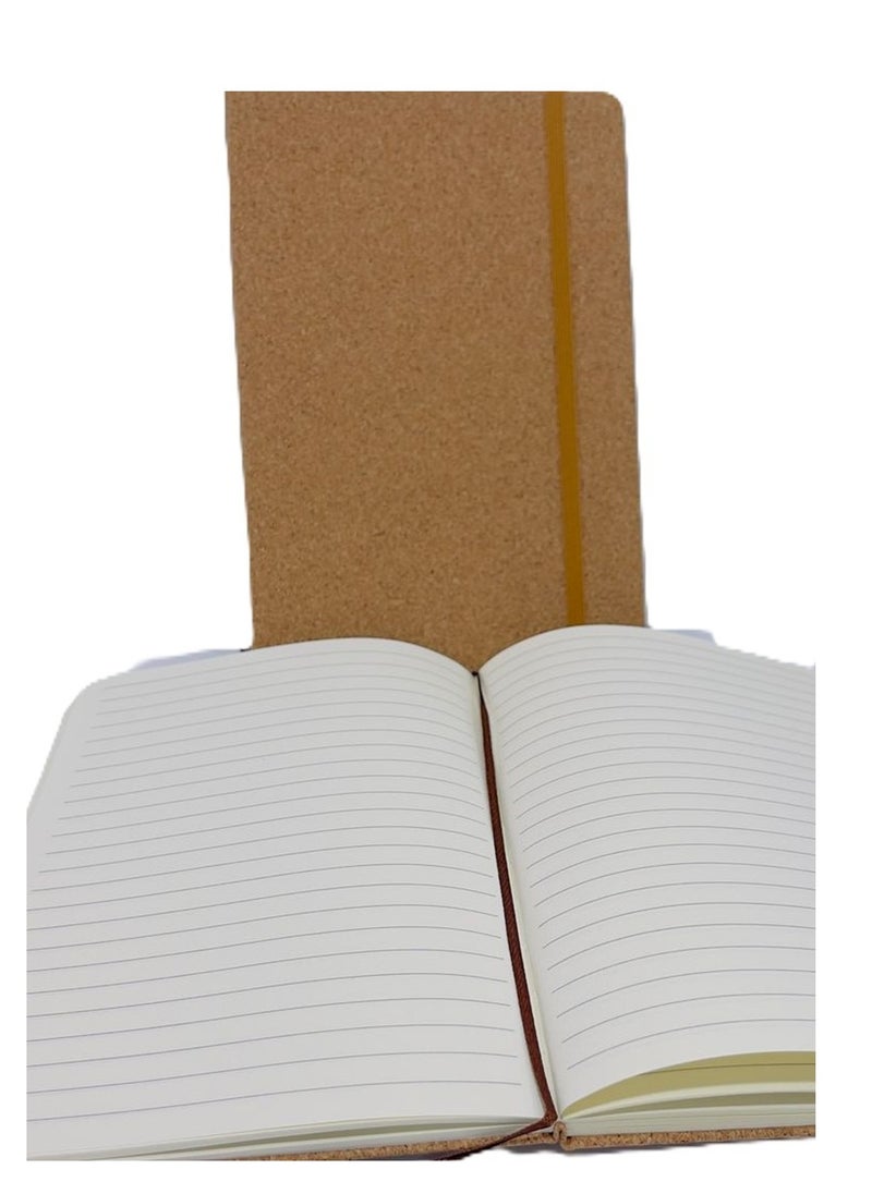 PARTNER - 1-Piece A5 Size Hard Cover Ruled Notebook With Elastic Closure Assorted Kraft Designs - Image 1