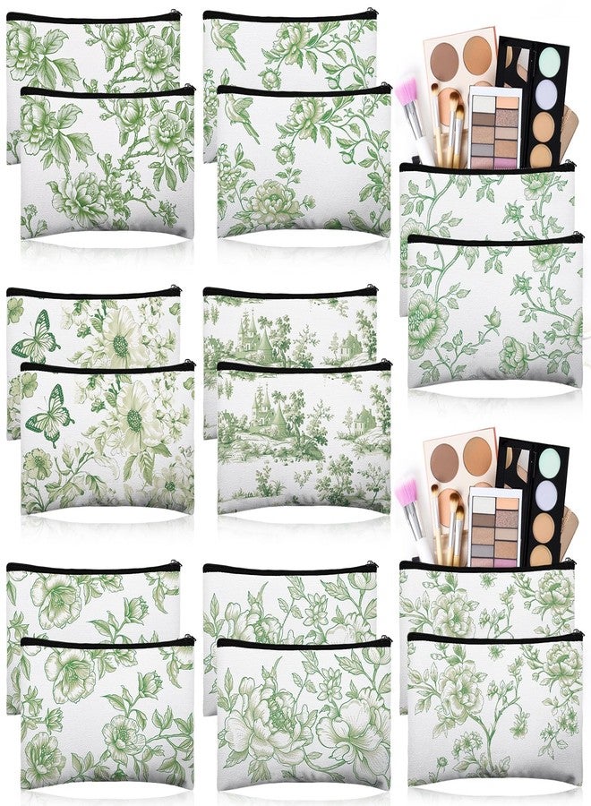 Stuffygreenus Floral Cosmetic Bags Bulk for Women Blue and White Floral Makeup Bags Chinoiserie Canvas Travel Zipper Pouches Toiletry Bag for Girls Bridesmaids Wedding Supplies, Multicolor - Image 1