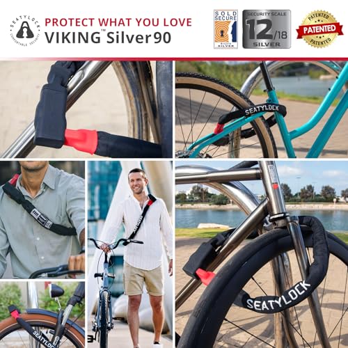 Seatylock Viking Bike Chain Lock with Key - Magnetic Patented Sold Secure Silver Rated - Heavy Duty Anti Theft - Smart Ultra Security Bicycle Lock (35.5 Inch) - Image 5