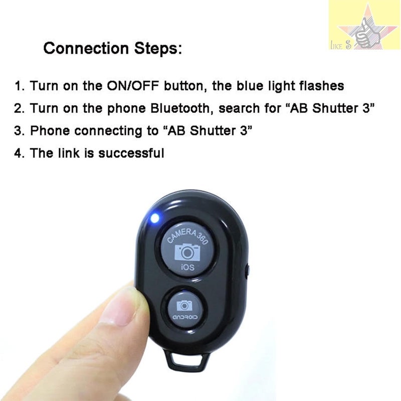 Like Star Wireless Bluetooth Remote Control Button for Android iOS System Shutter Remote Control Selfie Group Photo, Self-Timer Camera for iPhone Android Phone. - Image 2