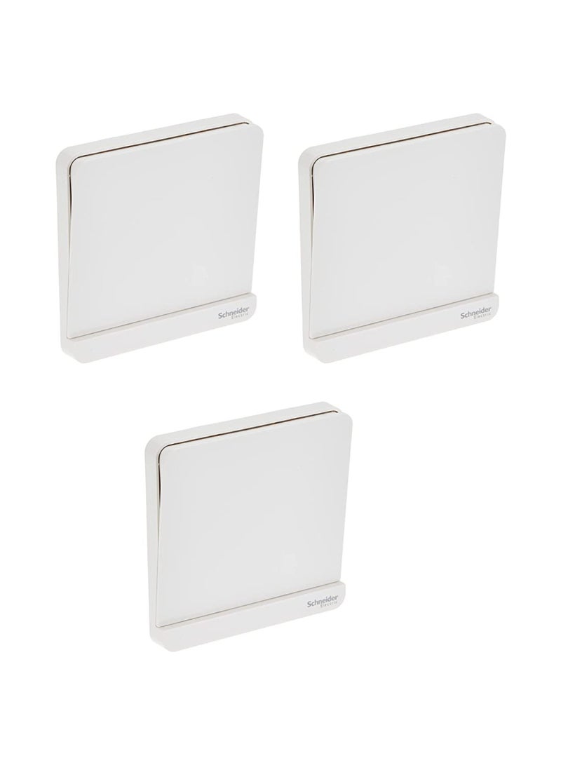Schneider Electric Schneider Electric E8331L2_WE AvatarOn White - 2-way plate switch 1 gang - 16AX - White - Pack of 3 