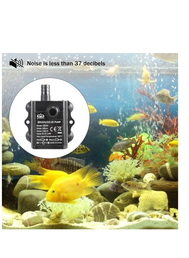 Generic Mini Water Pump Submersible Water Pump 250L/H Aquarium Fountain Pump with 6.56ft Vertical Lift Super Quiet Aquarium Circulating Pump for Aquarium Fish Tank - Image 2
