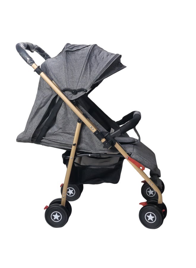 BABYCARA Lightweight Baby Stroller for Newborn Aluminium Frame with Reversible Handle and Front Wheels Brake - Image 3