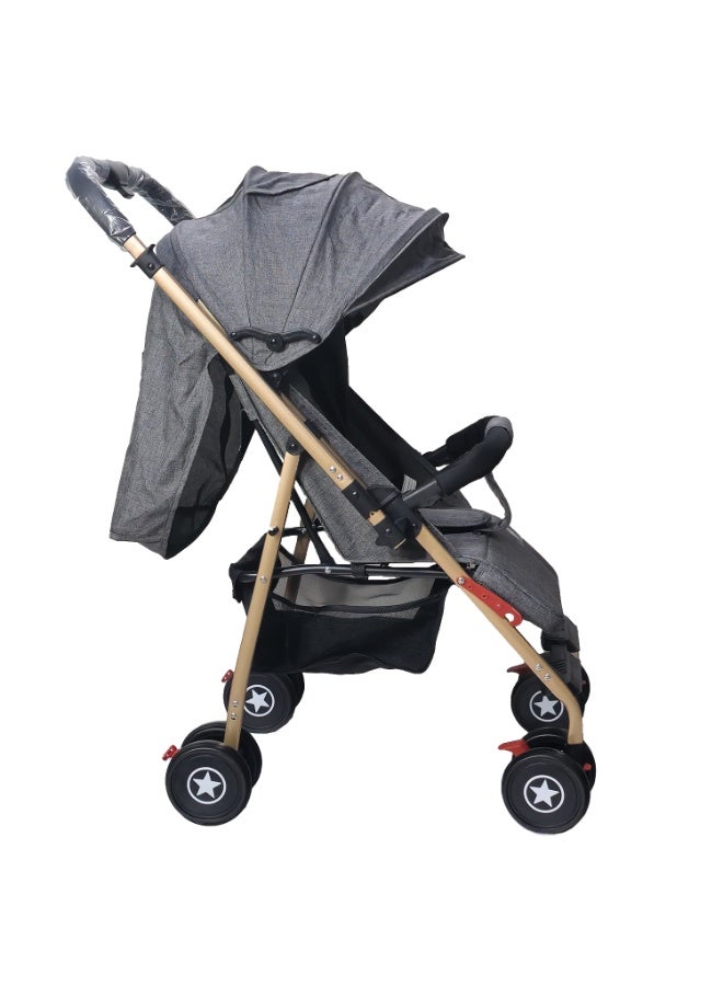 BABYCARA Lightweight Baby Stroller for Newborn Aluminium Frame with Reversible Handle and Front Wheels Brake - Image 2