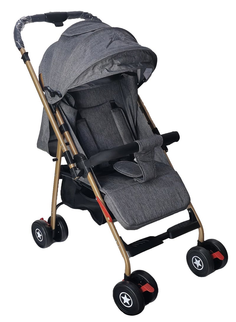 BABYCARA Lightweight Baby Stroller for Newborn Aluminium Frame with Reversible Handle and Front Wheels Brake - Image 1