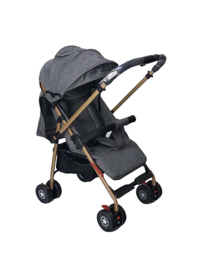BABYCARA Lightweight Baby Stroller for Newborn Aluminium Frame with Reversible Handle and Front Wheels Brake - Image 4