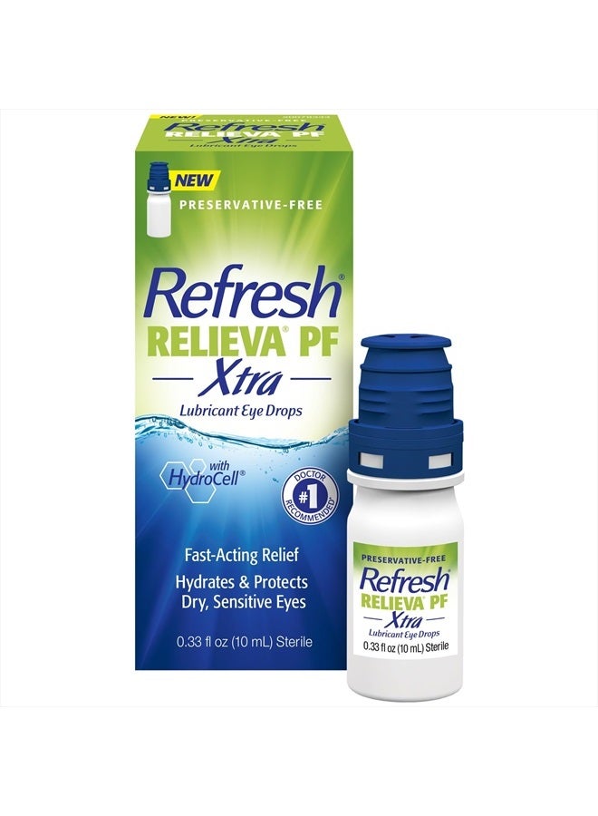 REFRESH RELIEVA Xtra Preservative-Free Tears Lubricant Eye Drops, 0.33 fl oz (10 mL) - Image 1