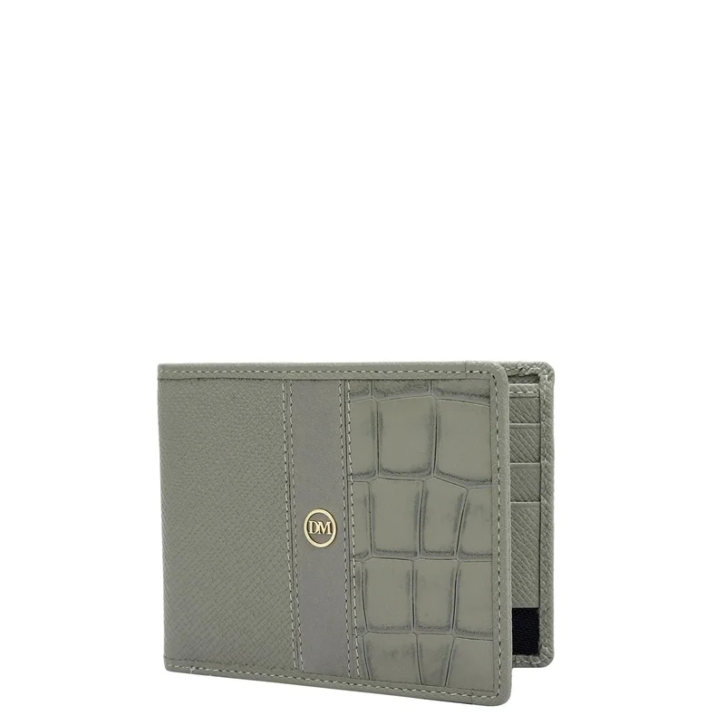 Da Milano  Stone Grey Bifold Leather Mens Wallet for Men | Best Price UAE