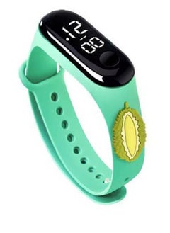 Generic Digital Watch Touch for Boys & Girls & Yoth Rubber Strap With a Fun and Attractive Design (Dragon Fruit) Green  - Image 1