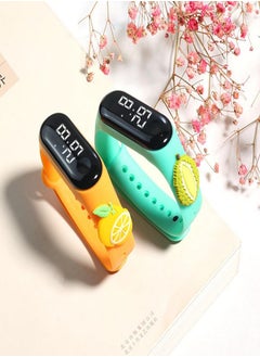 Generic Digital Watch Touch for Boys & Girls & Yoth Rubber Strap With a Fun and Attractive Design (Dragon Fruit) Green  - Image 3