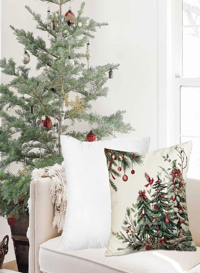 RABUSOFA Christmas Pillow Covers 18x18 Inch,Outdoor Christmas Tree Decorative Throw Pillows Waterproof Set of 2,Winter Pillow Cases,Christmas Decorations for Couch Home Holiday Xmas Green Pine(7-18) - Image 2