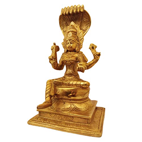GURU JEE™ Brass Statue Padmavati Goddess Durga Mariamman Seated Patanjali Murti for Puja Mandir Gifts Home Decorations - Image 2