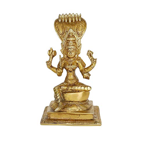 GURU JEE™ Brass Statue Padmavati Goddess Durga Mariamman Seated Patanjali Murti for Puja Mandir Gifts Home Decorations - Image 5