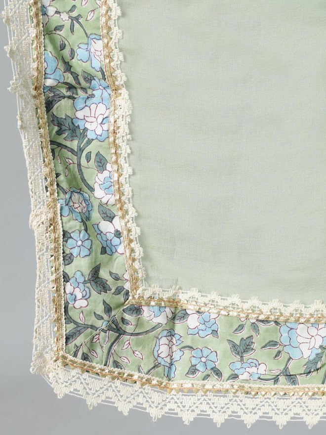 آي شين طقم كورتا نسائي أبيض مطرز بالقطن الخالص مع سالوار ودوباتا - Image 4