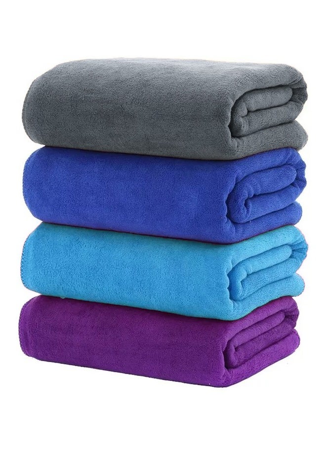 Fabienne 4-Piece Microfiber Bath Sheet 80x160cm Soft and Durable Microfiber Beach Towel Super Absorbent and Fast Drying Microfiber Bath Towel Large for Sports, Travel, Beach, Fitness and Yoga Multicolor  - Image 1