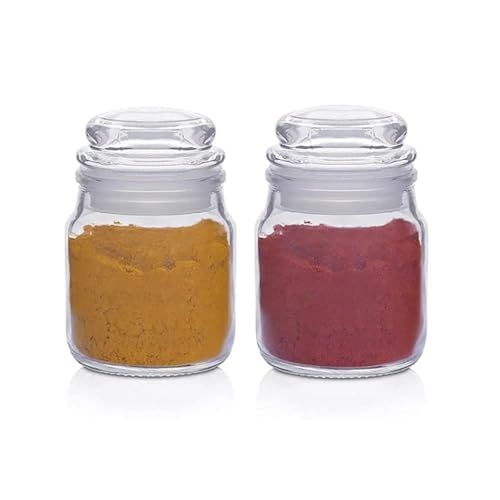 CROCO JAR 145ml Spice Storage Glass Jar, Kitchen Storage Jars, Honey Jar and Container, Spice Masala Jar - Airtight Lid with Rubberised Silicone Stopper (Pop Jar, 145ml) (Pack of 2) - Image 1