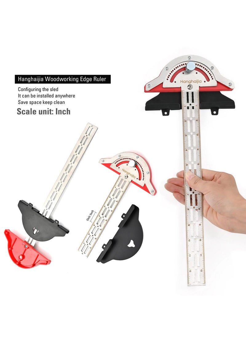 Hanghaijia Metal Woodworking Edge Ruler, T-Shaped Adjustable Caliper Protractor Measuring Scribing Tool  - Image 5