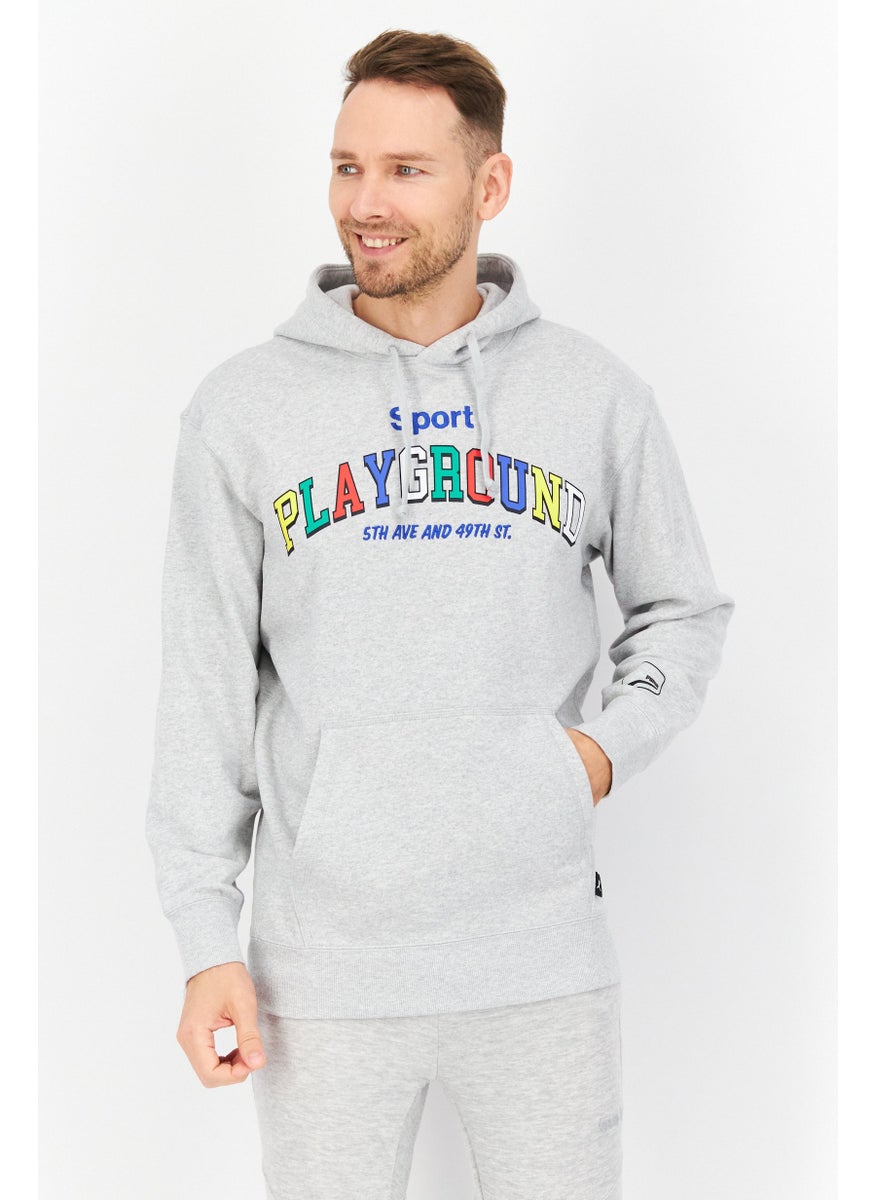 PUMA Men Sportswear Fit Graphic Print Training Hoodies, Grey  - Image 1