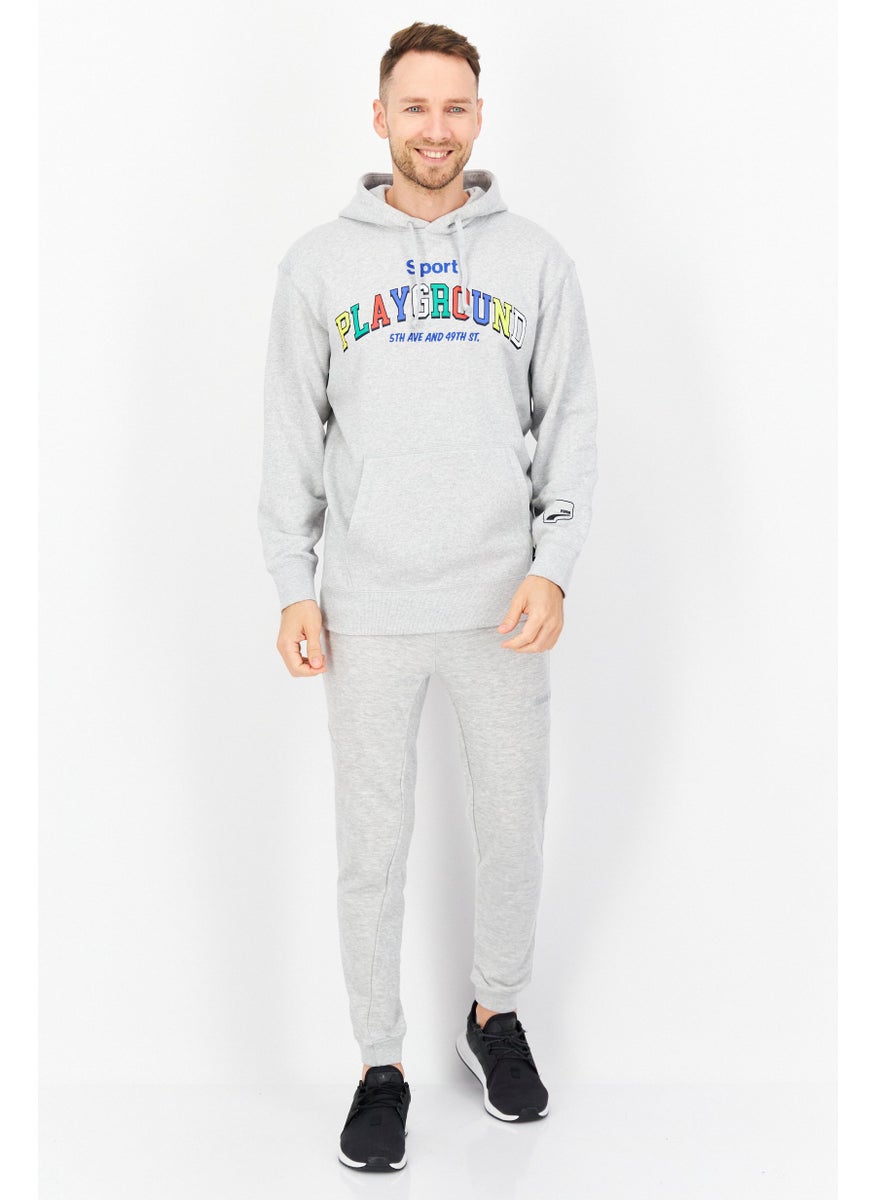PUMA Men Sportswear Fit Graphic Print Training Hoodies, Grey  - Image 4