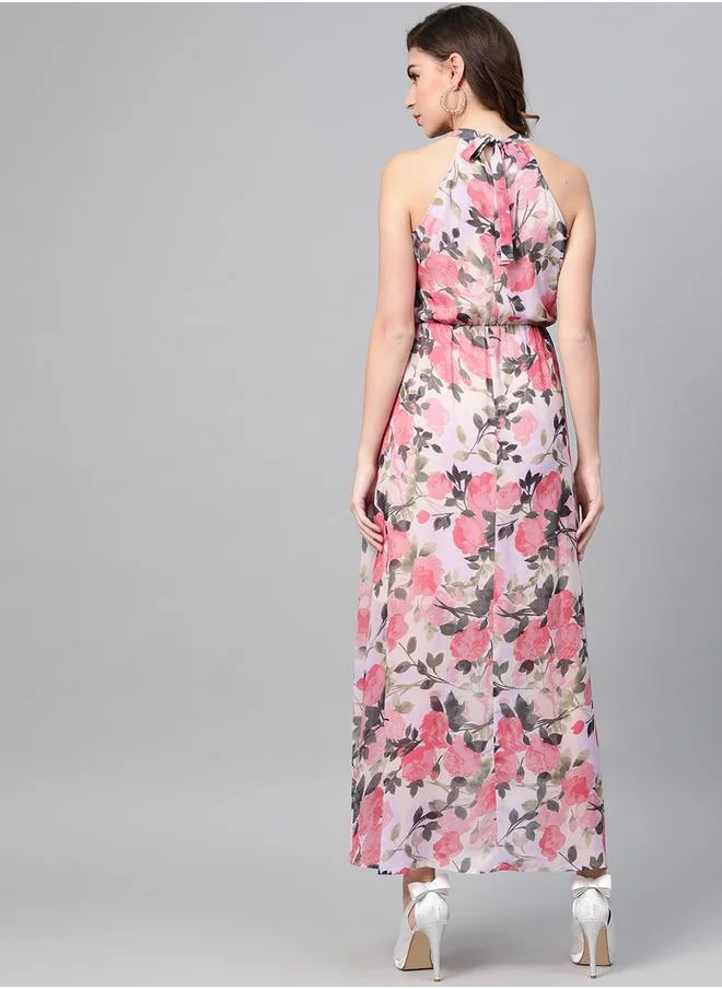 SASSAFRAS Floral Chiffon Dress