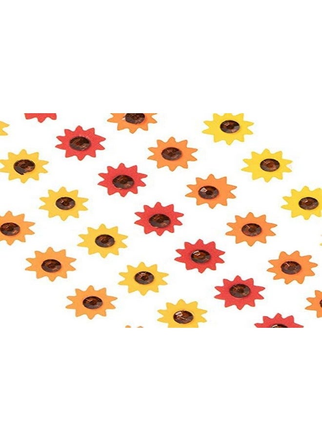 Baker Ross - Fe191 Sunflower Gem Foam Stickers Pack Of 100 Stickers For Children Card Making Supplies Embellishments For Crafting Craft Supplies For Kids - Image 1