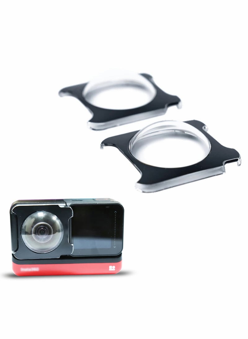 Dual Lens Guards for Insta360 One RS/ONE R, Sticky Panoramic Protection Cap Accessories, with Silicone Cover - Image 1