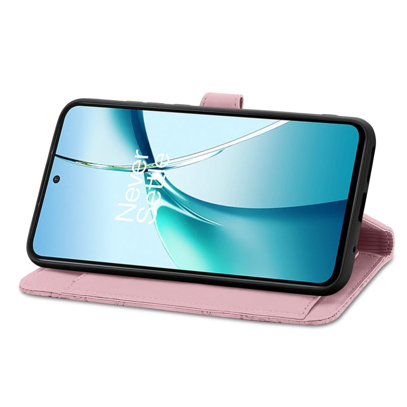 HuHa Case Cover For Nothing Phone 2a Plus Embossed Flower Zipper Leather Phone Case(Pink) - Image 5