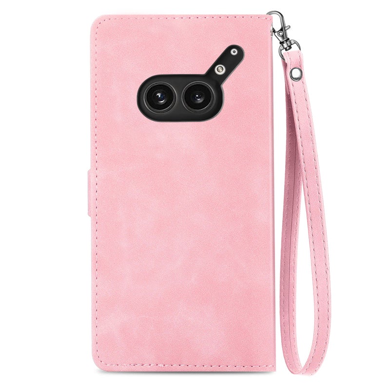HuHa Case Cover For Nothing Phone 2a Plus Embossed Flower Zipper Leather Phone Case(Pink) - Image 3
