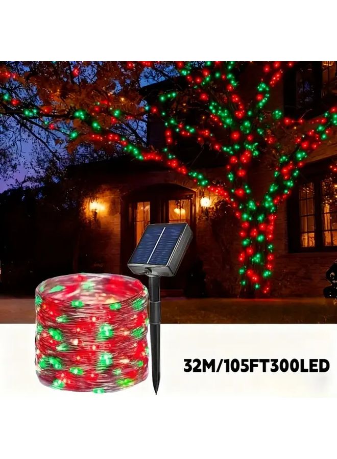 32M 300LED Solar Fairy Lights Outdoor Waterproof IP54 For Garden Party Wedding - Image 1