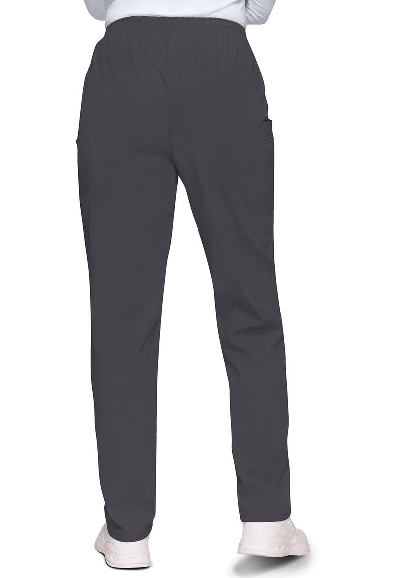 CHEROKEE Women's Workwear Elastic Waist Cargo Scrubs Pant, Pewter, Medium - Image 4