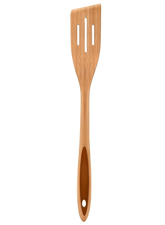 LorisArm 12" Wooden Slotted Spatula Turner, thick Bamboo Kitchen Spatula Turner, Egg Scraper, Wood Cooking Utensil, Kitchen Spatulas for Flipping, Serving, Scraping & Turning. - Image 2