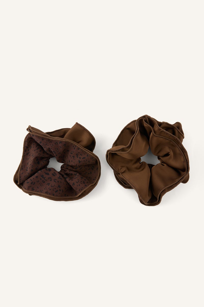 DeFacto Brown Woman Woman 2 Piece Patterned Fabric Hair Clips Set Casual - Image 1