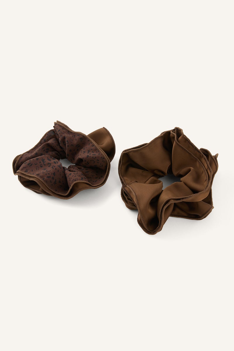 DeFacto Brown Woman Woman 2 Piece Patterned Fabric Hair Clips Set Casual - Image 2